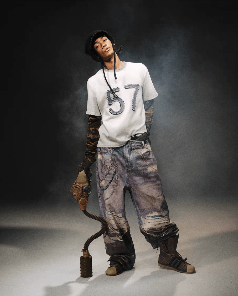 Vintage Distressed Camo Patchwork Layered Long Sleeve Tee - COPPING THREADS - TRECLUB