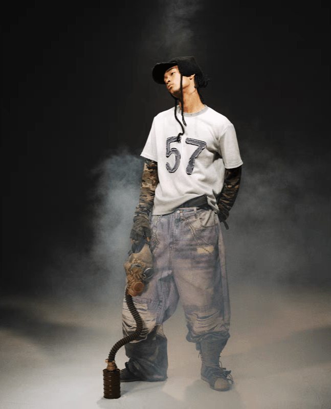 Vintage Distressed Camo Patchwork Layered Long Sleeve Tee - COPPING THREADS - TRECLUB