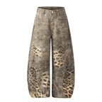 Vintage Distressed Leopard Gradient Baggy Jeans - COPPING THREADS - CT Select