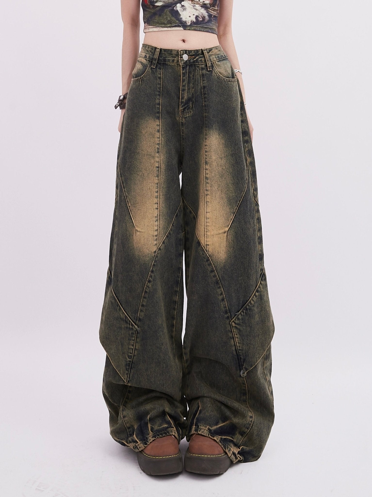 Vintage Distressed Patchwork Denim - COPPING THREADS - RAYOHOPP Main image