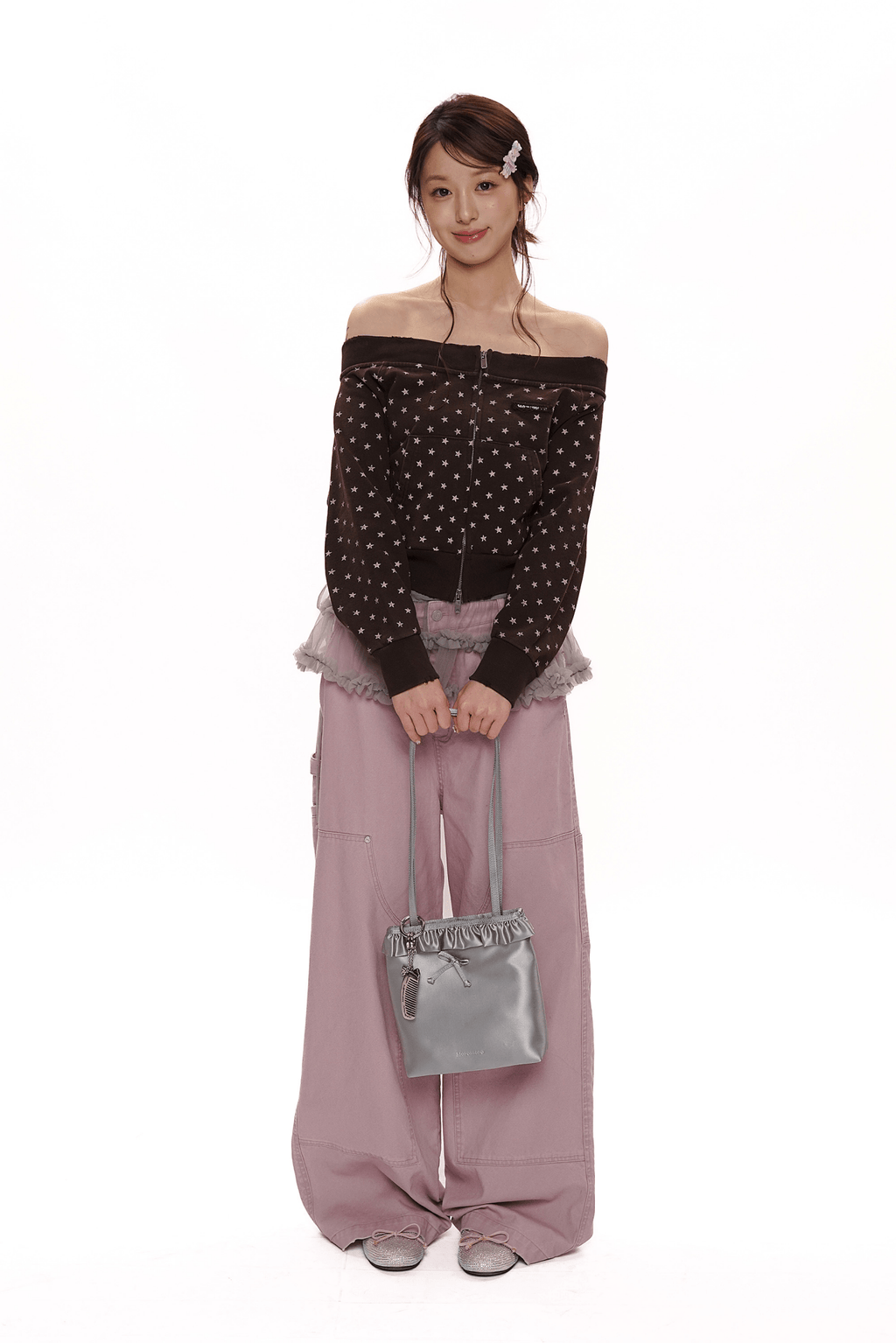 Vintage Distressed Star Print Off - Shoulder Sweatshirt - COPPING THREADS - MOROMORO