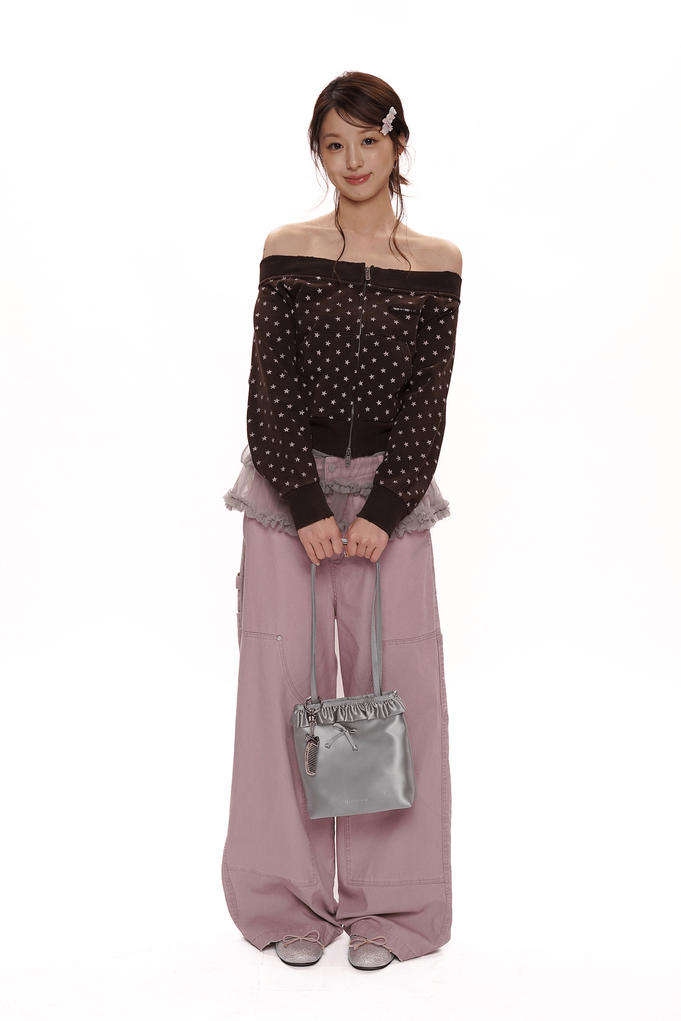 Vintage Distressed Star Print Off - Shoulder Sweatshirt - COPPING THREADS - MOROMORO