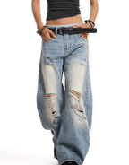 Vintage Distressed Wide - Leg Denim - COPPING THREADS - 0123Start