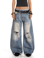 Vintage Distressed Wide - Leg Denim - COPPING THREADS - 0123Start