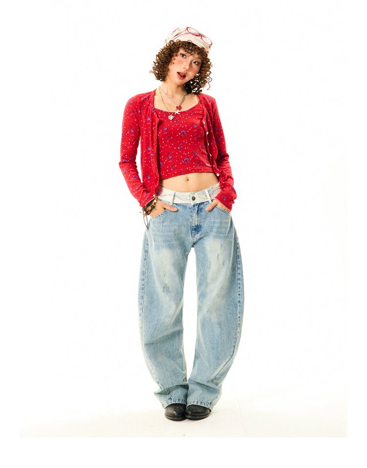 Vintage Ditsy Flower Print Cardigan Set - COPPING THREADS - YOUNG STAGE