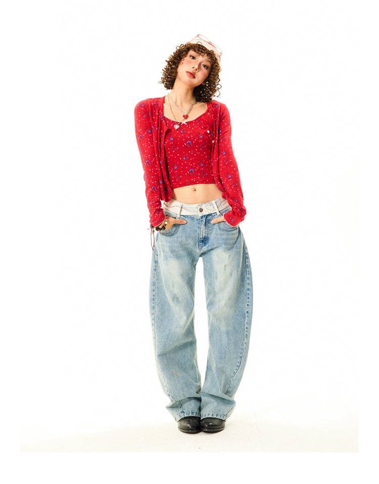 Vintage Ditsy Flower Print Cardigan Set - COPPING THREADS - YOUNG STAGE