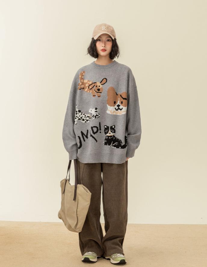 Vintage Dog Graphic Crewneck Pullover - COPPING THREADS - CHICISLAND