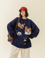 Vintage Dog Graphic Crewneck Pullover - COPPING THREADS - CHICISLAND