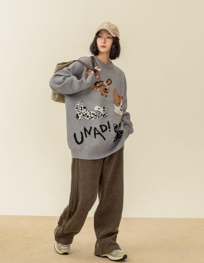 Vintage Dog Graphic Crewneck Pullover - COPPING THREADS - CHICISLAND