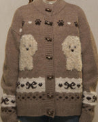 Vintage Dog Jacquard Toggle Knit Cardigan - COPPING THREADS - CHICISLAND