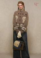 Vintage Dog Jacquard Toggle Knit Cardigan - COPPING THREADS - CHICISLAND