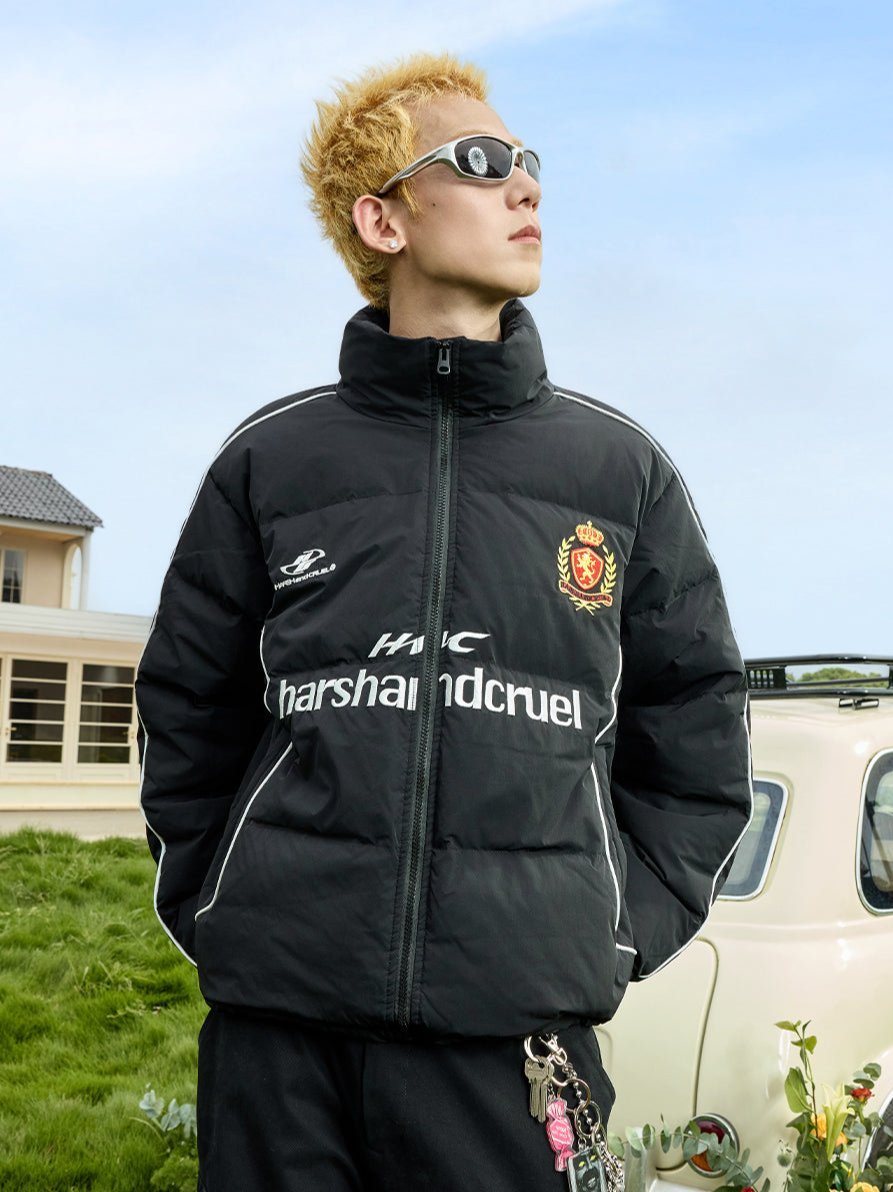 Vintage Embroidered Badge Patchwork Puffer Jacket - COPPING THREADS - Harsh and Cruel