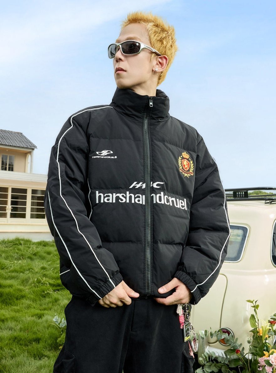 Vintage Embroidered Badge Patchwork Puffer Jacket - COPPING THREADS - Harsh and Cruel