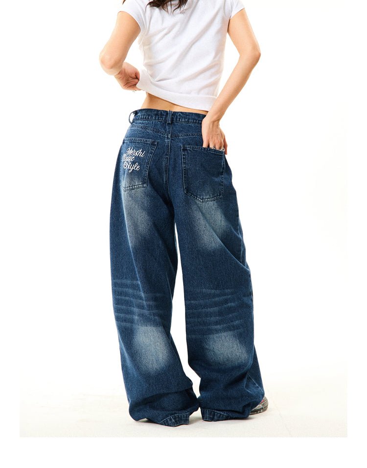 Vintage-Denim mit Blumenstickerei Zweitbild