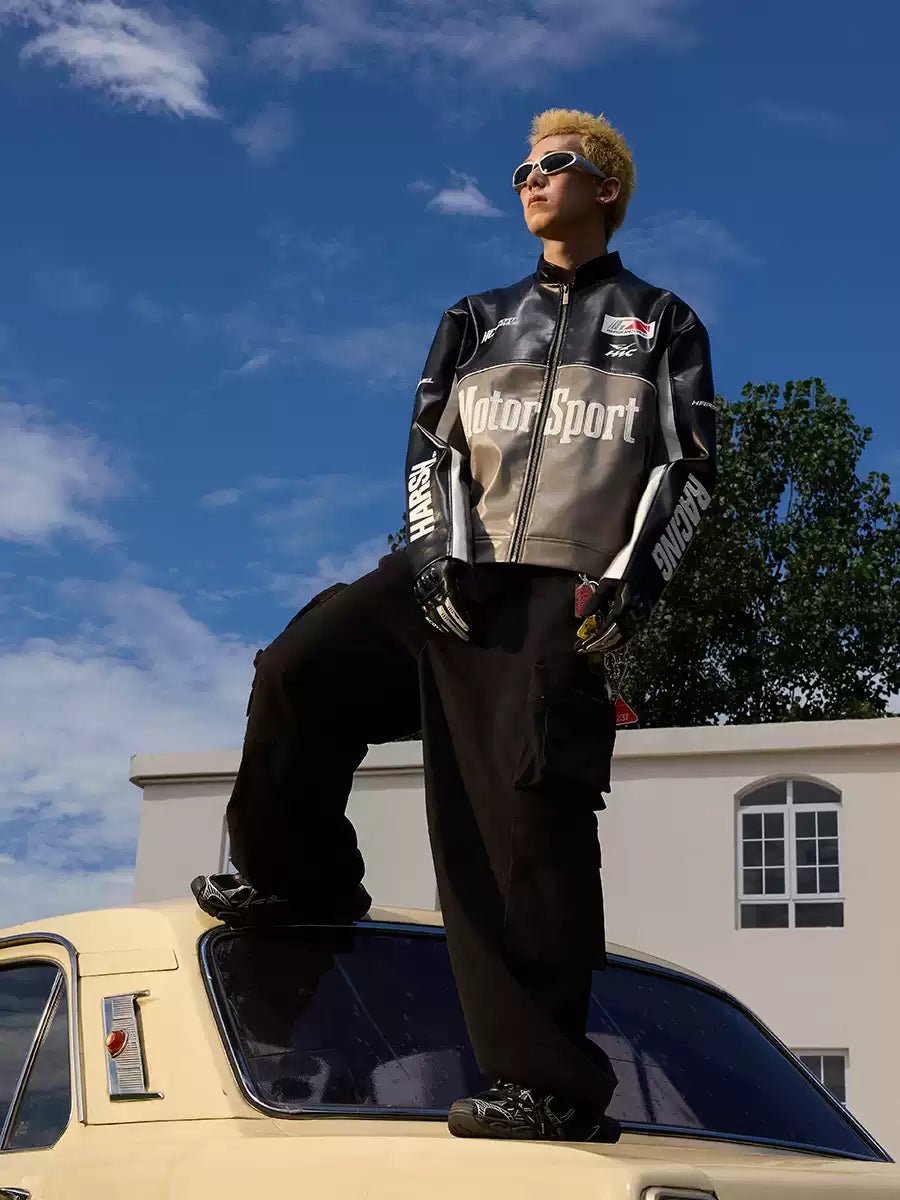 Vintage Embroidered Leather Racing Jacket - COPPING THREADS - Harsh and Cruel