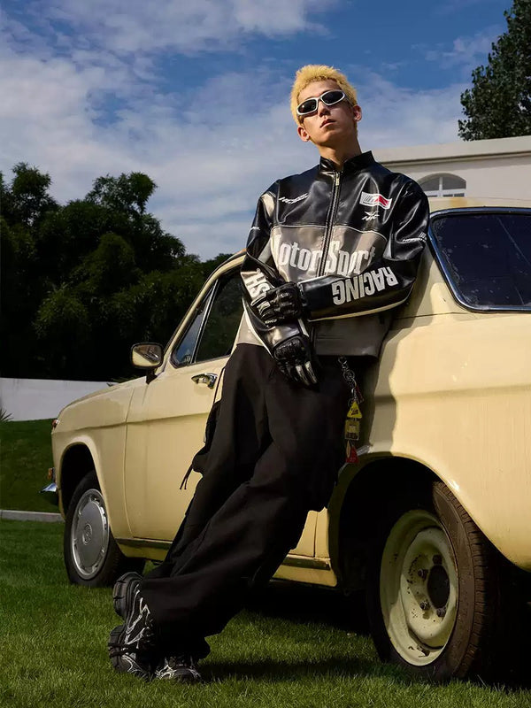 Vintage Embroidered Leather Racing Jacket - COPPING THREADS - Harsh and Cruel