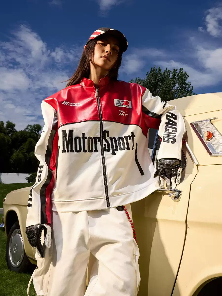 Vintage Embroidered Leather Racing Jacket - COPPING THREADS - Harsh and Cruel 메인 이미지