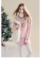 Vintage Fair Isle bow tie Pattern Cardigan Sweater - COPPING THREADS - SUNSETPARK