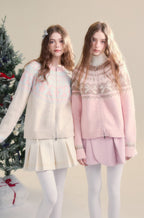 Vintage Fair Isle bow tie Pattern Cardigan Sweater - COPPING THREADS - SUNSETPARK