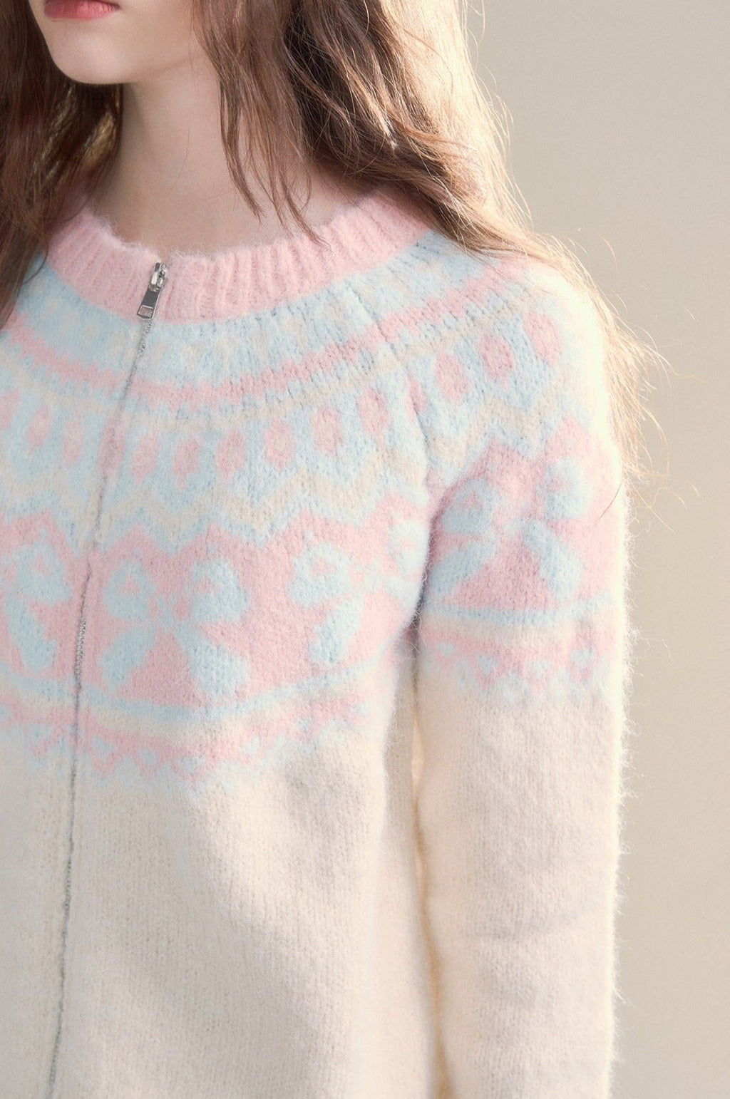 Vintage Fair Isle bow tie Pattern Cardigan Sweater - COPPING THREADS - SUNSETPARK