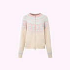 Vintage Fair Isle bow tie Pattern Cardigan Sweater - COPPING THREADS - SUNSETPARK