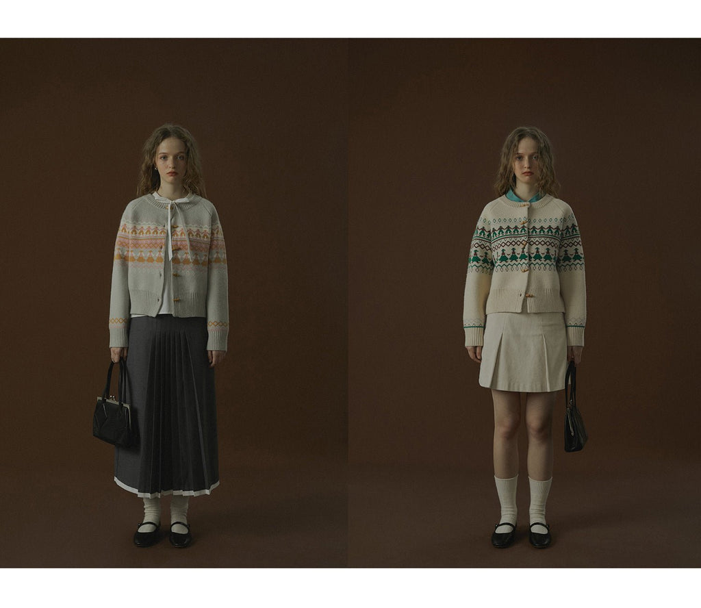 Vintage Fair Isle Dancing Figures Cardigan - COPPING THREADS - CHICISLAND