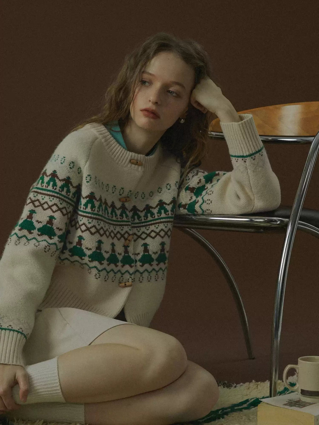 Vintage Fair Isle Dancing Figures Cardigan - COPPING THREADS - CHICISLAND