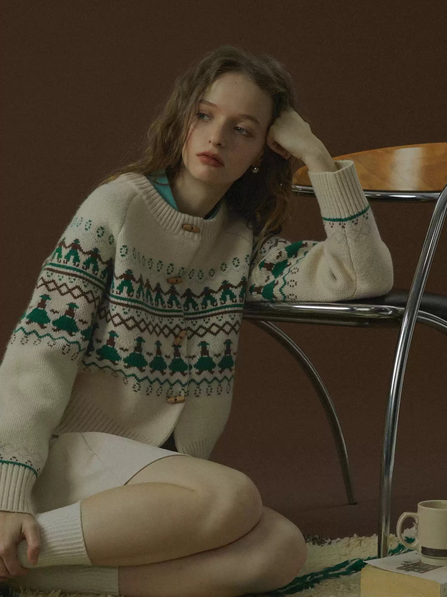 Vintage Fair Isle Dancing Figures Cardigan - COPPING THREADS - CHICISLAND