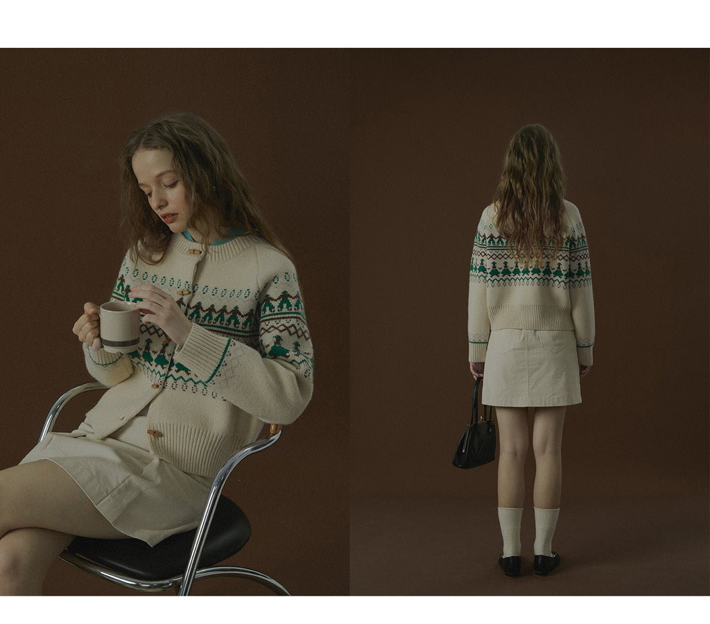 Vintage Fair Isle Dancing Figures Cardigan - COPPING THREADS - CHICISLAND