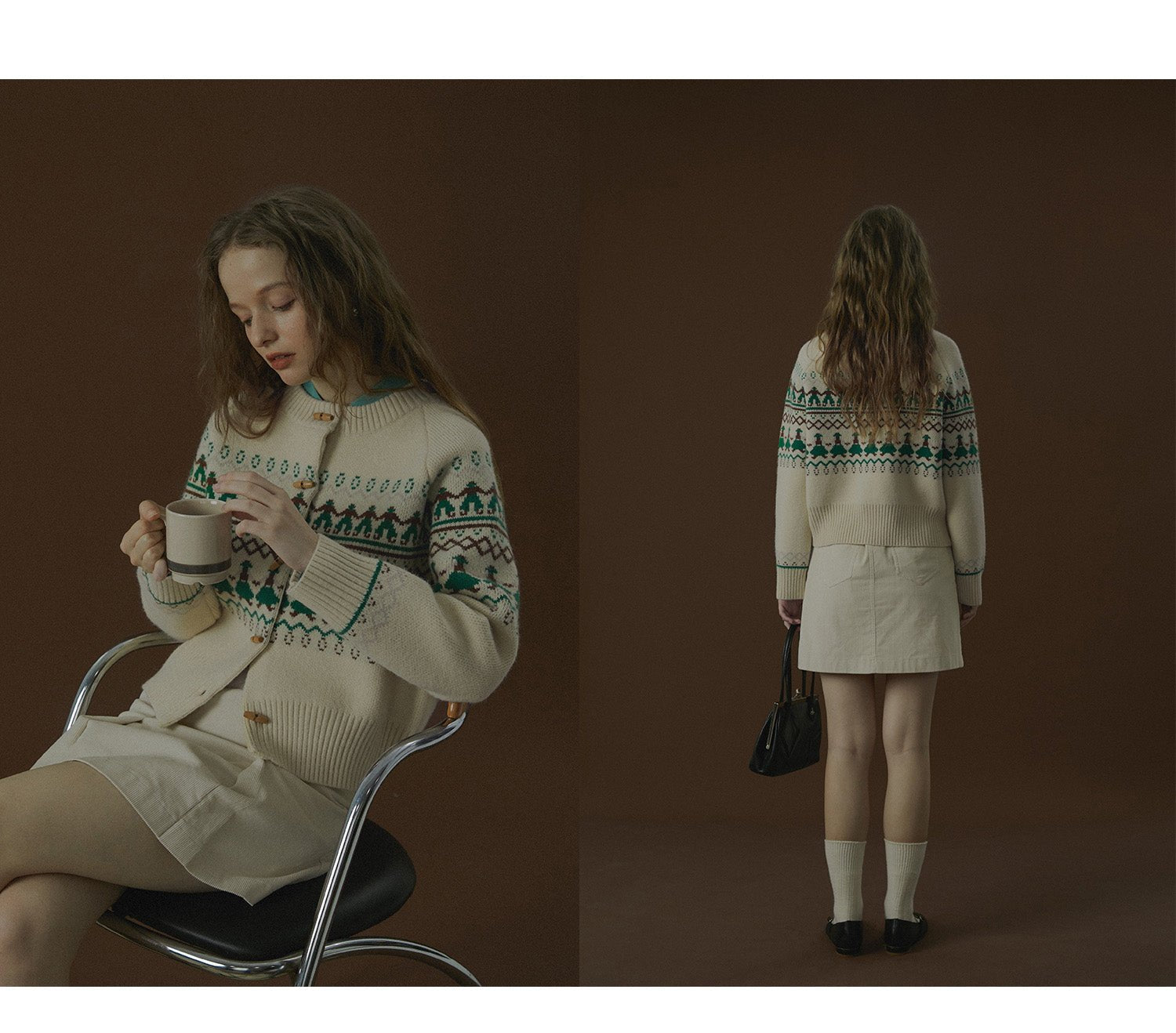 Vintage Fair Isle Dancing Figures Cardigan - COPPING THREADS - CHICISLAND