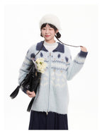 Vintage Fair Isle Pattern Collared Mohair Sweater - COPPING THREADS - CHICISLAND