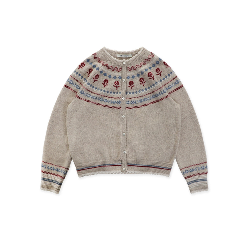 Vintage Fair Isle Rose Flower Knit Cardigan - COPPING THREADS - MOROMORO