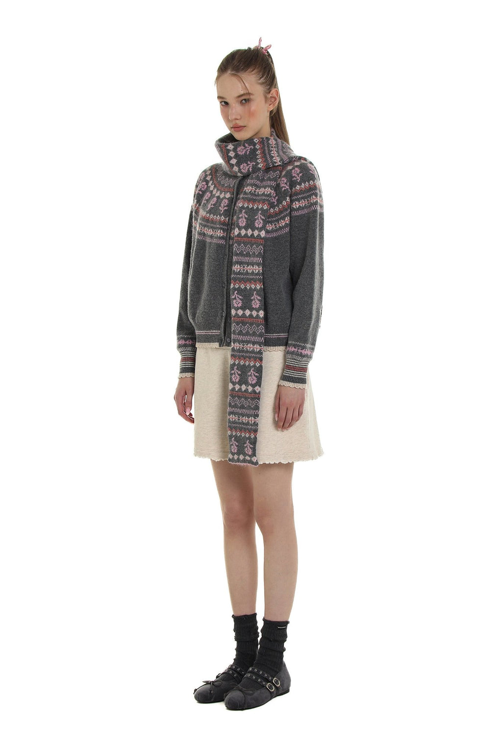 Vintage Fair Isle Rose Flower Knit Cardigan - COPPING THREADS - MOROMORO