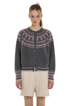 Vintage Fair Isle Rose Flower Knit Cardigan - COPPING THREADS - MOROMORO