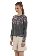 Vintage Fair Isle Rose Flower Knit Cardigan - COPPING THREADS - MOROMORO