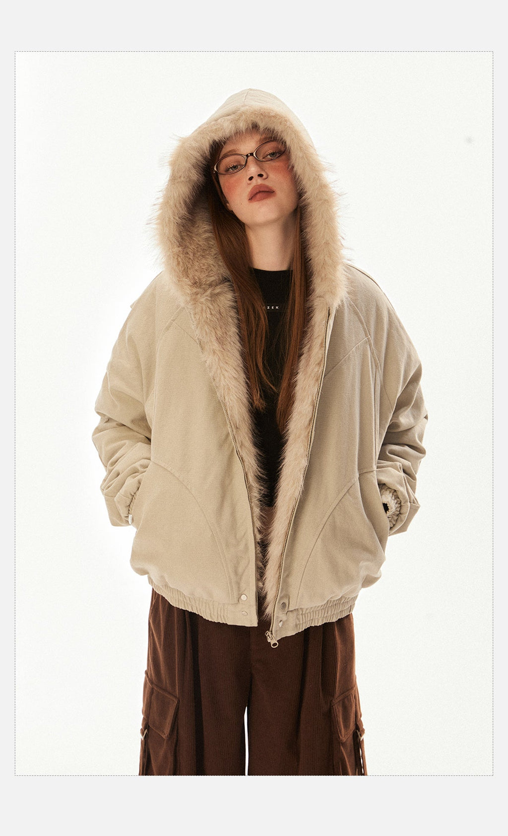 Vintage Faux Fur Collar Puffer Coat - COPPING THREADS - CHICISLAND