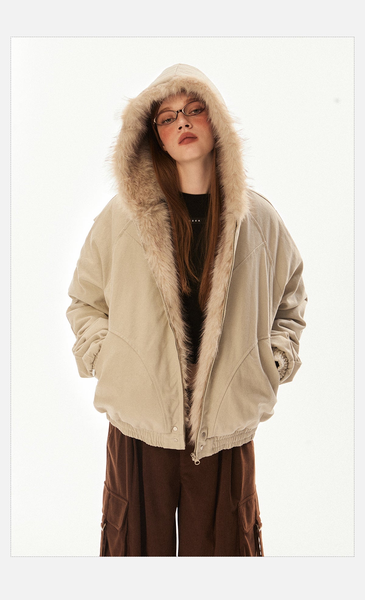 Vintage Faux Fur Collar Puffer Coat - COPPING THREADS - CHICISLAND