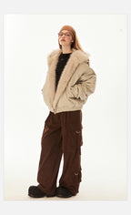 Vintage Faux Fur Collar Puffer Coat - COPPING THREADS - CHICISLAND