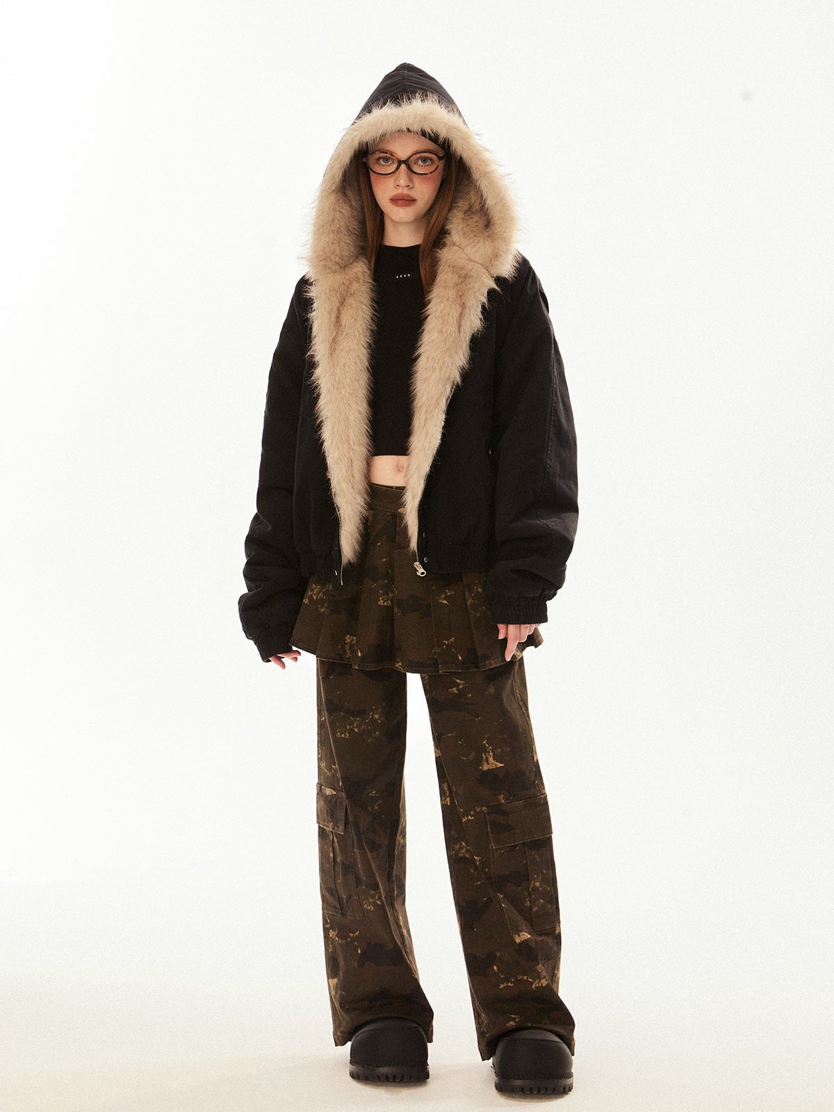 Vintage Faux Fur Collar Puffer Coat - COPPING THREADS - CHICISLAND