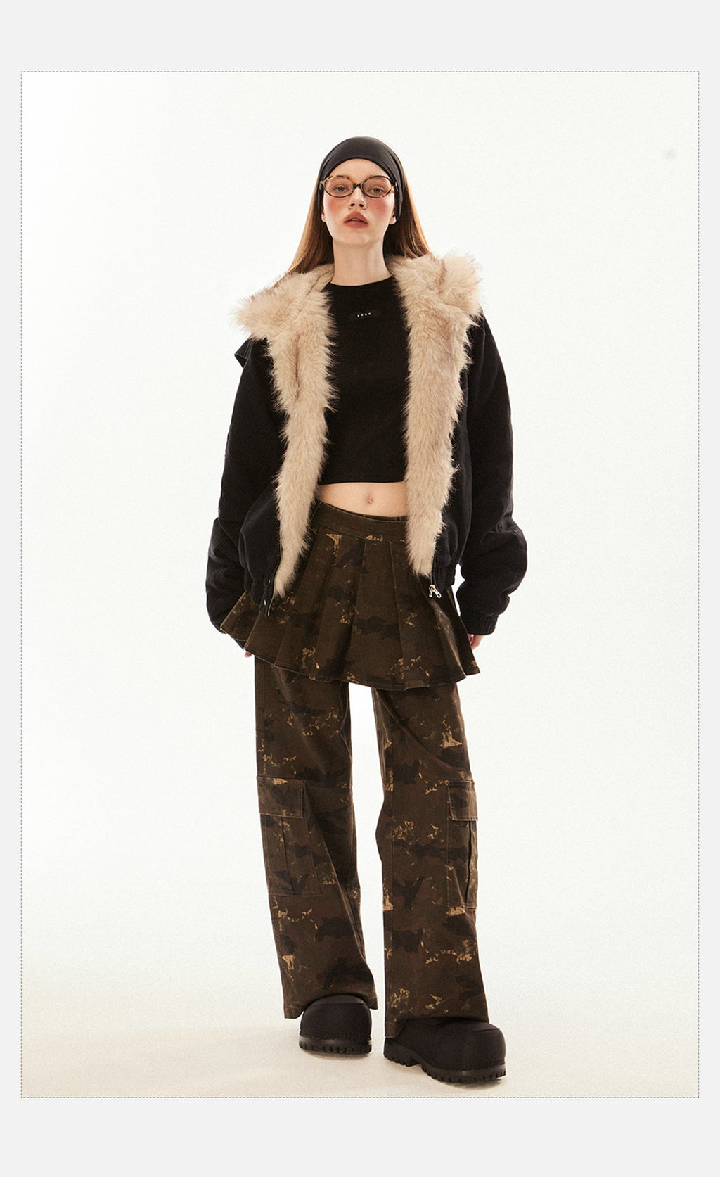 Vintage Faux Fur Collar Puffer Coat - COPPING THREADS - CHICISLAND