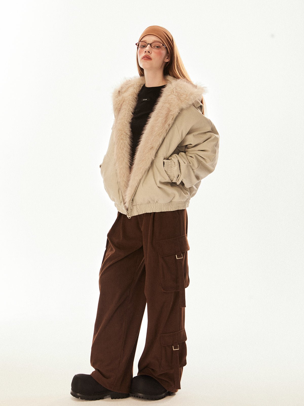 Vintage Faux Fur Collar Puffer Coat - COPPING THREADS - CHICISLAND