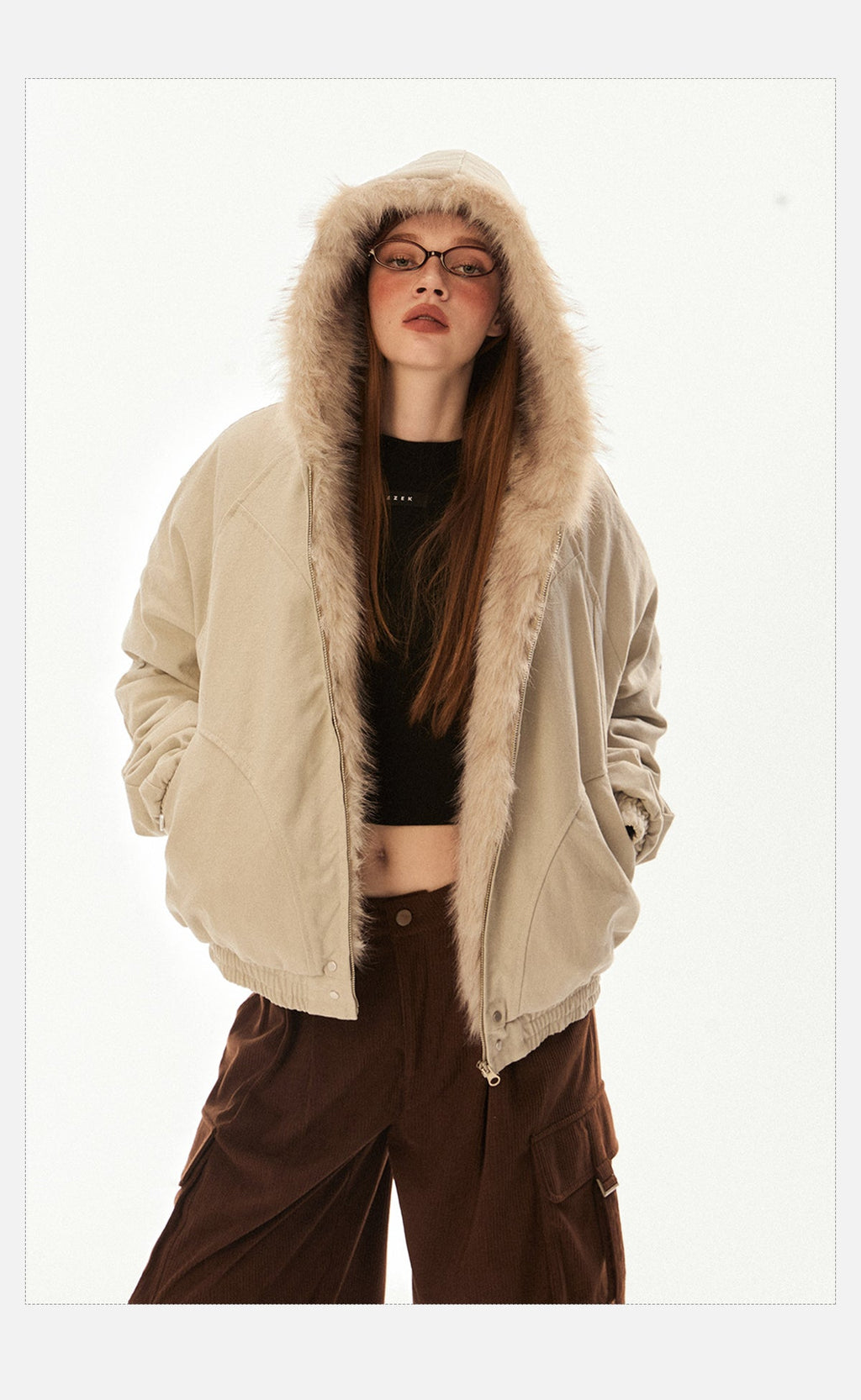 Vintage Faux Fur Collar Puffer Coat - COPPING THREADS - CHICISLAND
