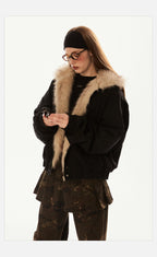 Vintage Faux Fur Collar Puffer Coat - COPPING THREADS - CHICISLAND