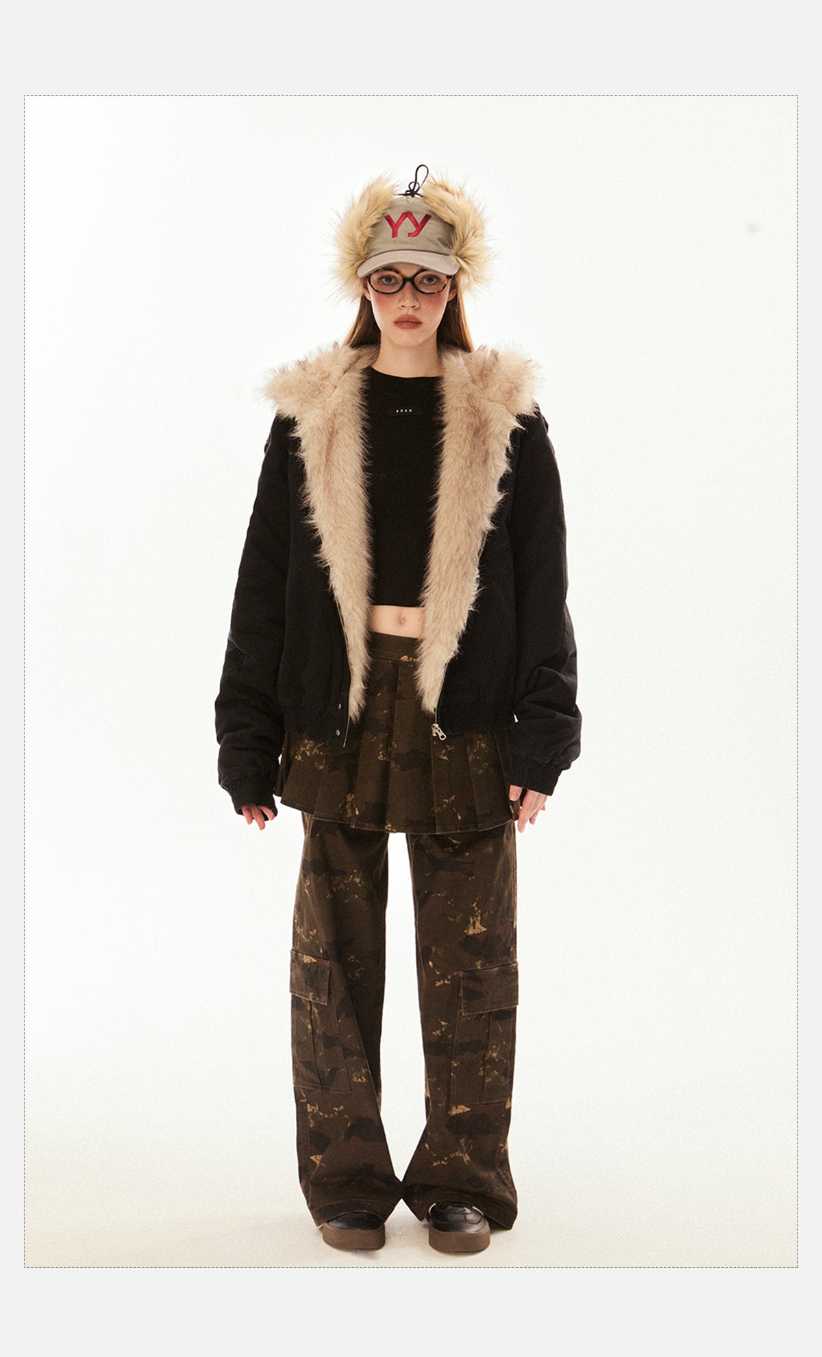 Vintage Faux Fur Collar Puffer Coat - COPPING THREADS - CHICISLAND