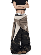 Vintage Faux - Layered Camo Wide - Leg Utility Pants - COPPING THREADS - CT Select