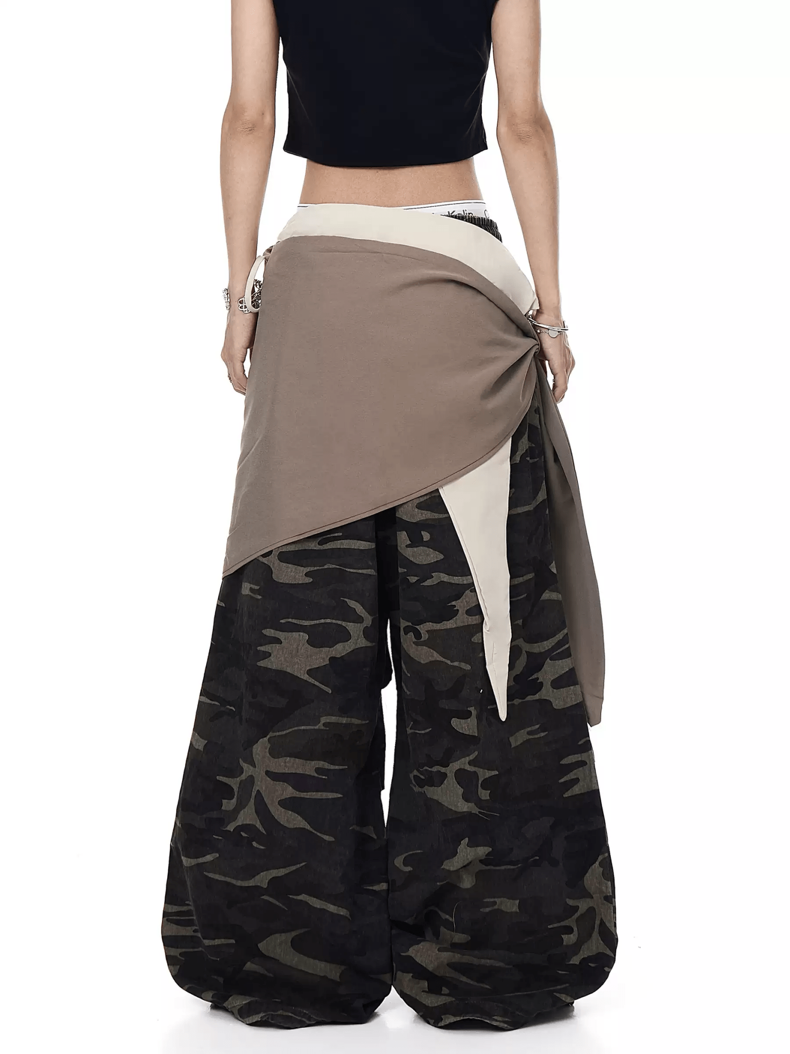 Vintage Faux - Layered Camo Wide - Leg Utility Pants - COPPING THREADS - CT Select