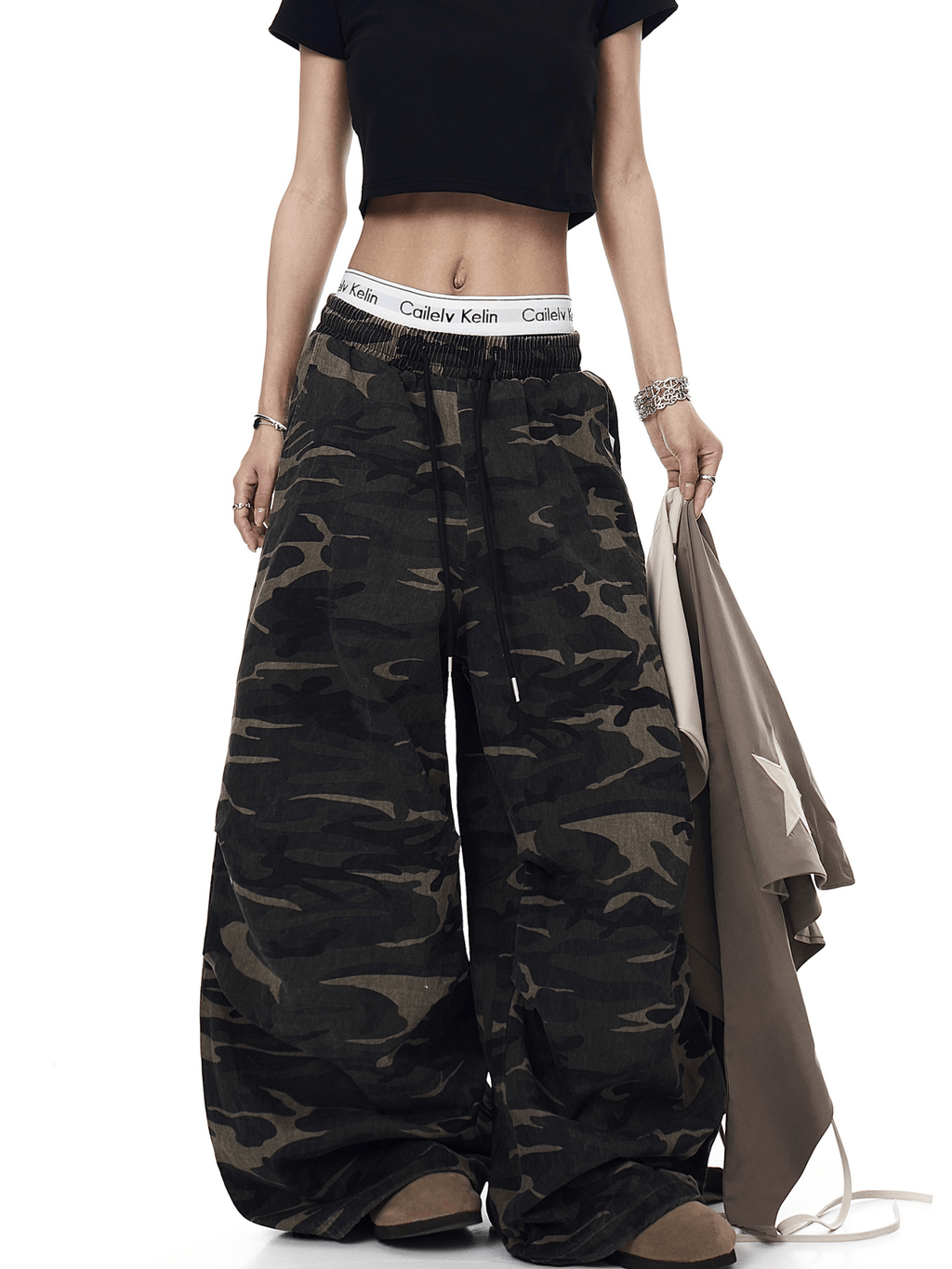 Vintage Faux - Layered Camo Wide - Leg Utility Pants - COPPING THREADS - CT Select