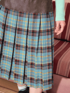 Vintage Faux Leather Waist Plaid Midi Skirt - COPPING THREADS - Chemical Girl