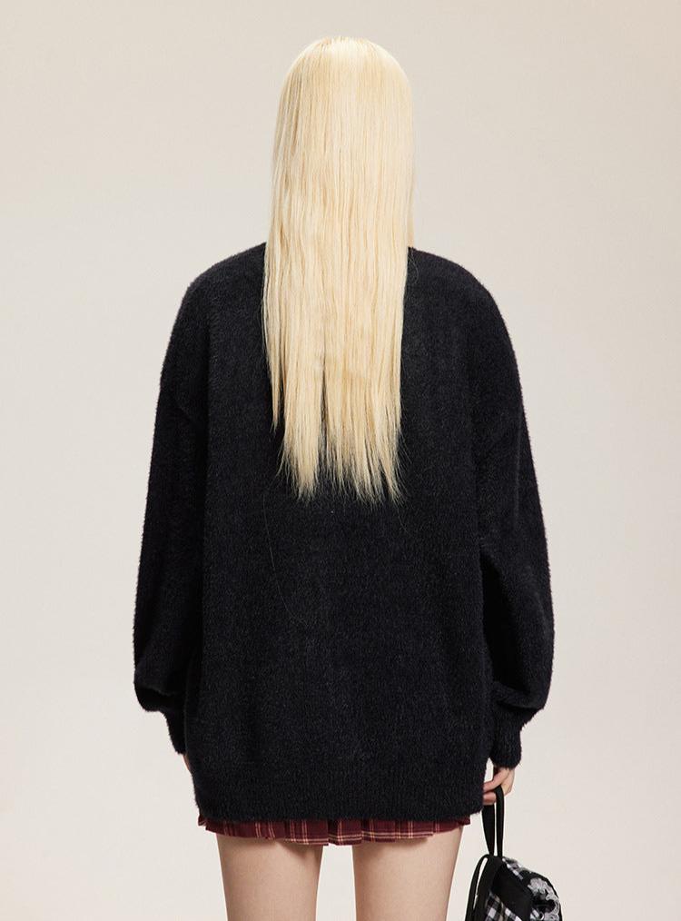 Vintage Faux Mink Bow - Knit Sweater - COPPING THREADS - CATTEE