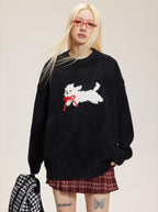 Vintage Faux Mink Bow - Knit Sweater - COPPING THREADS - CATTEE